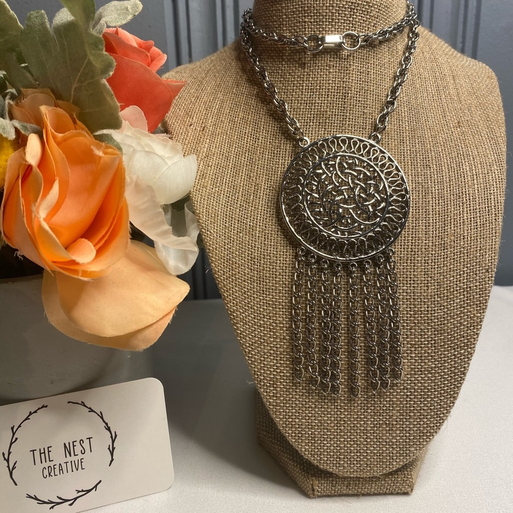 Vintage Silver Dreamcatcher Necklace